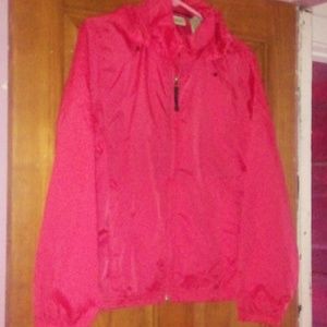 Women's L.L. Bean light weight Hooded Jacket, zipper.  Pink. Size L, regular